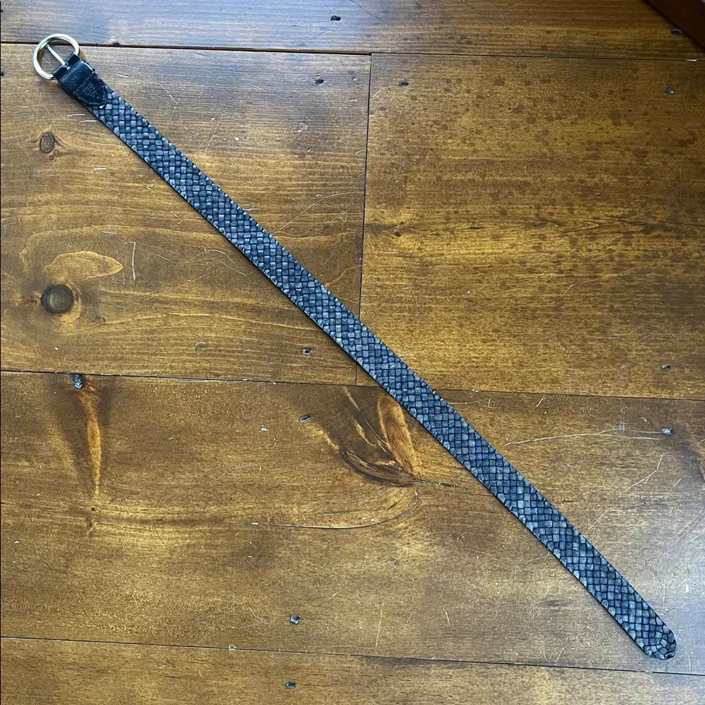 Talbots Genuine Leather Braided Black Belt - S